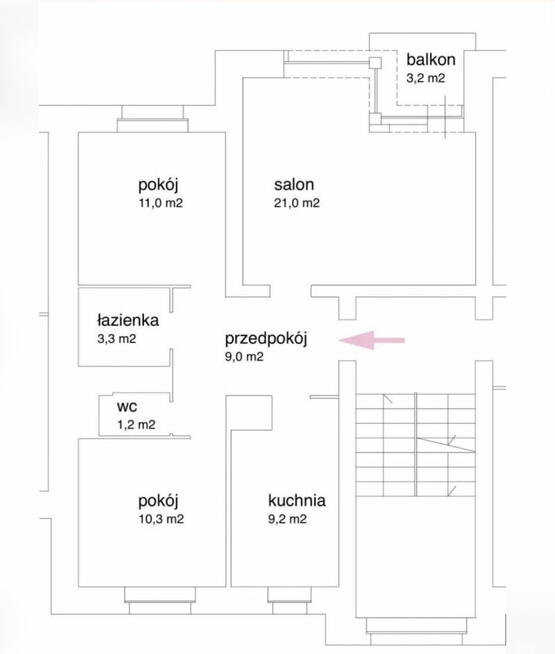 3-pokojowe mieszkanie z osobną kuchnią – centrum Otwocka