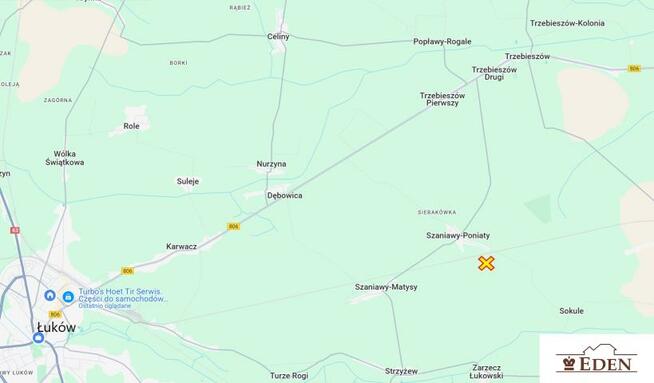 Działka rolno-budowlana Szaniawy-Poniaty gm. Trzebieszów