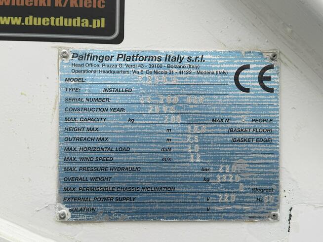 Nissan Cabstar Podnośnik Koszowy 20m Palfinger P200 A Smart Zwyżka UDT Wumag GSR P7