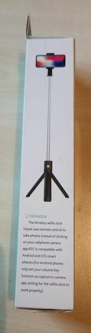 Uchwyt selfie-stick trójnóg statyw tripod Bluetooth K07 czarny