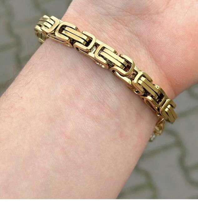 Grubą bransoletka męska splot królewski stal chirurgiczna