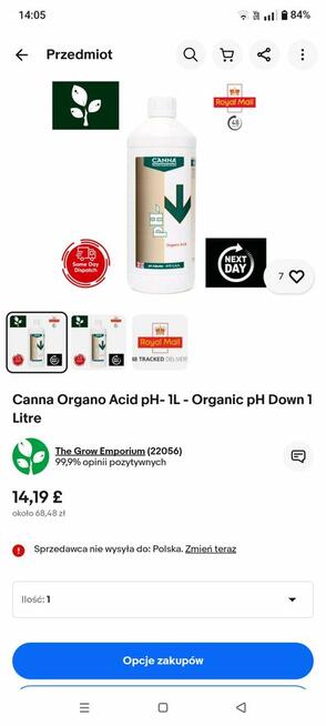 Nawozy Canna Ph-Grow i Organo Acid POLECAM