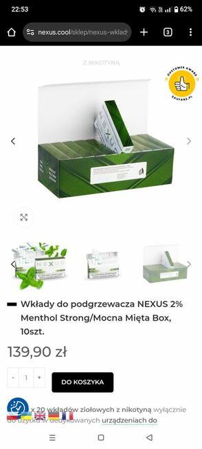 Podgrzewacz e-papieros NEXONE+ 2x kartony wkładów POLECAM