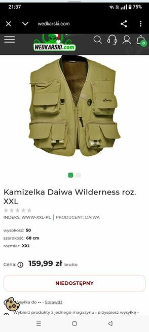 Kurtka wędkarska męska firmy WILDERNESS rozmiar XL polecam
