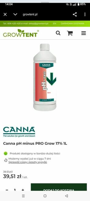 Nawozy Canna Ph-Grow i Organo Acid POLECAM