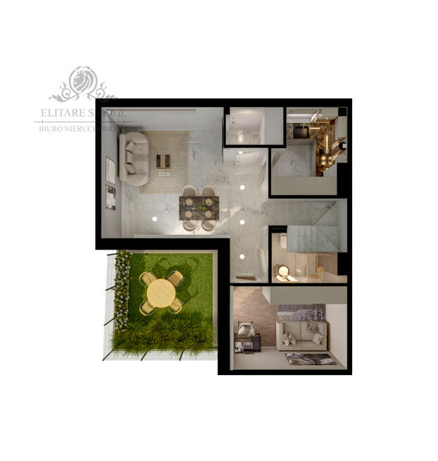 Mieszkanie Atrialne 81,49m2+ogr.16,38m2+ taras20,71m2+mp/ Jagodno