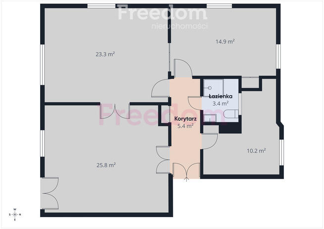 3 pokojowe mieszkanie z ogrodem do remontu