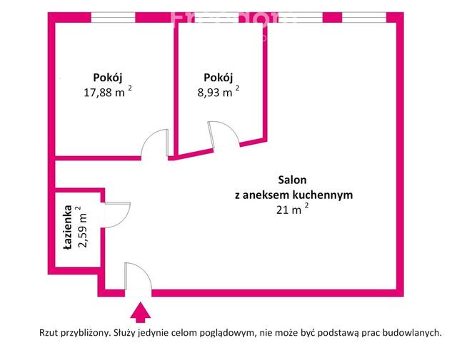 Nowoczesne 3 pokoje 46,63 m² | Dąbie A2