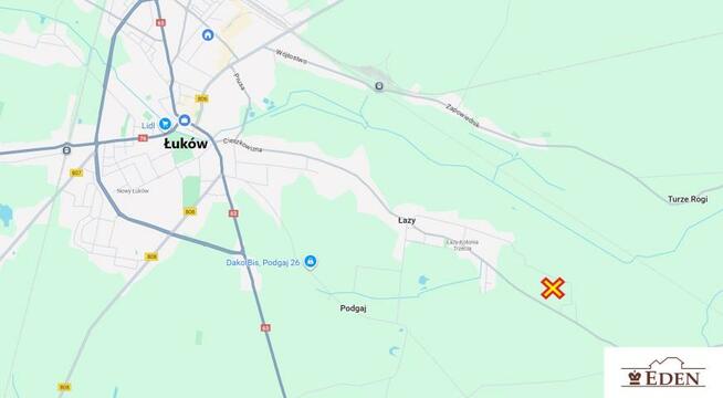 Działka budowlana Łazy gm. Łuków