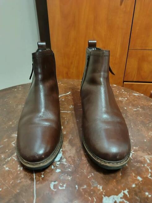 sprzedam botki brązowe skórzane damskie