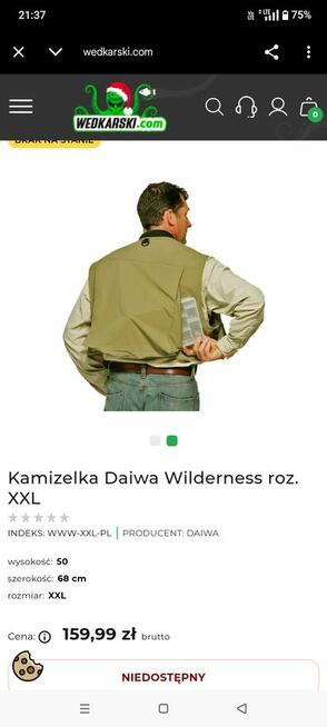 Kurtka wędkarska męska firmy WILDERNESS rozmiar XL polecam