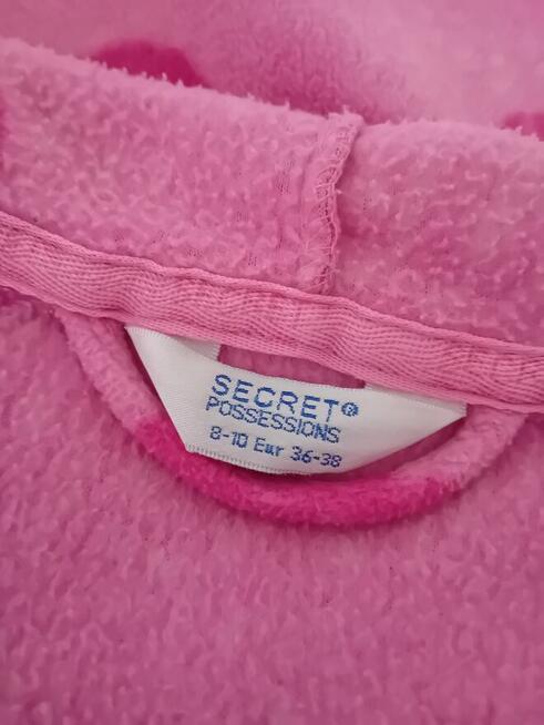 Długi ciepły polarowy szlafrok z kapturem