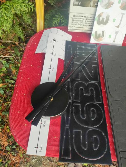 Zegar Ścienny DIY Duży Naklejany na Ścianę czarny ścienny