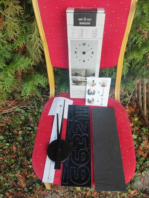 Zegar Ścienny DIY Duży Naklejany na Ścianę czarny ścienny