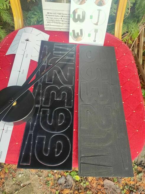 Zegar Ścienny DIY Duży Naklejany na Ścianę czarny ścienny