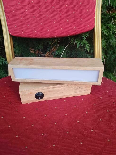 Kinkiet Lampa LED nad Lustro Obraz Lampka ścienna drewniana