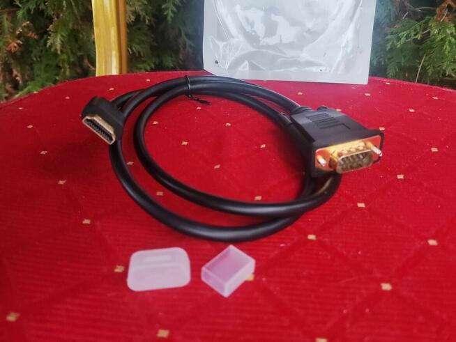 Adapter przewód HDMI do VGA kabel HD Full HD do komputera PC