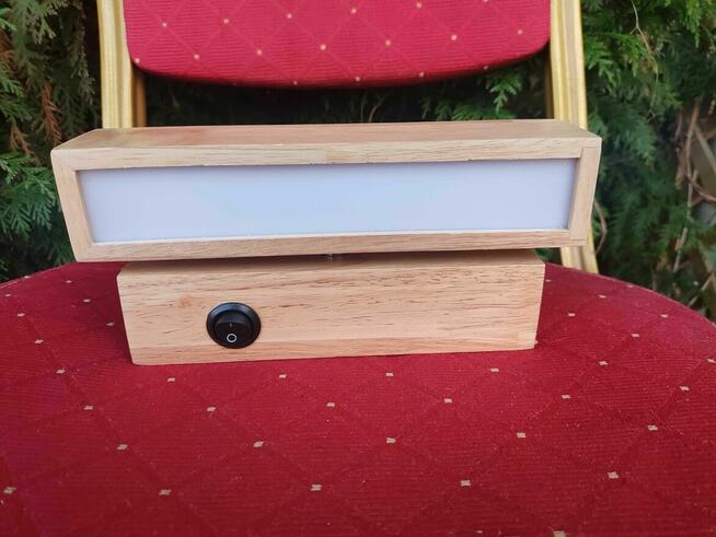 Kinkiet Lampa LED nad Lustro Obraz Lampka ścienna drewniana