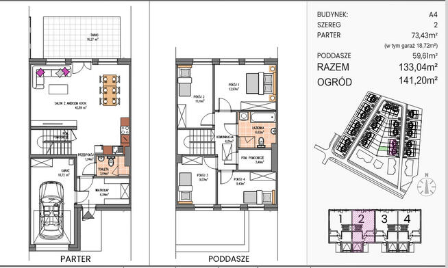 Piekny dom w zabudowie szeregowej z ogrodem z zielonej okolicy