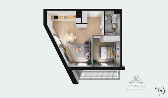 Mieszkanie 2pok, 45,64m2 z balkonem nowe /Wrocław Szczepin