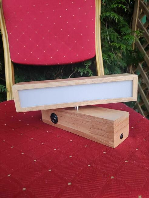 Kinkiet Lampa LED nad Lustro Obraz Lampka ścienna drewniana