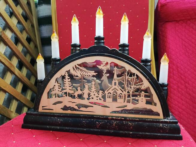 Świecznik bożonarodzeniowy Lampka LED Lampa adwentowy