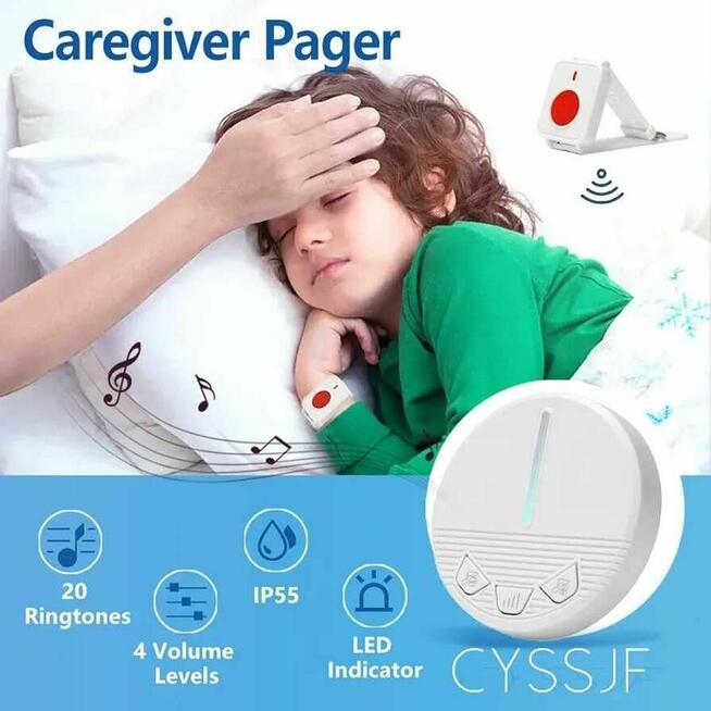 Pager Dzwonek Zegarek dla Opiekun Osób Starszych Chory Alarm