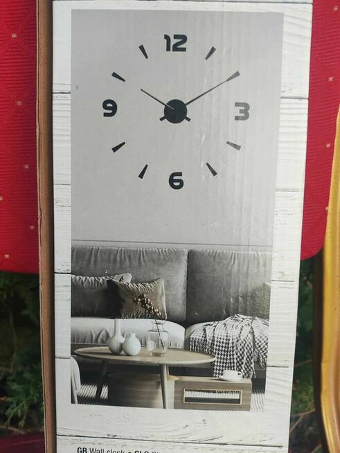 Zegar Ścienny DIY Duży Naklejany na Ścianę czarny ścienny