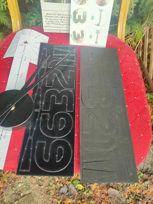 Zegar Ścienny DIY Duży Naklejany na Ścianę czarny ścienny