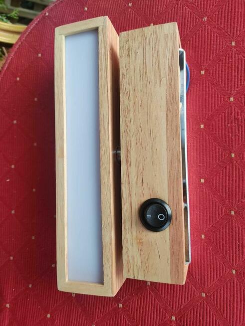 Kinkiet Lampa LED nad Lustro Obraz Lampka ścienna drewniana