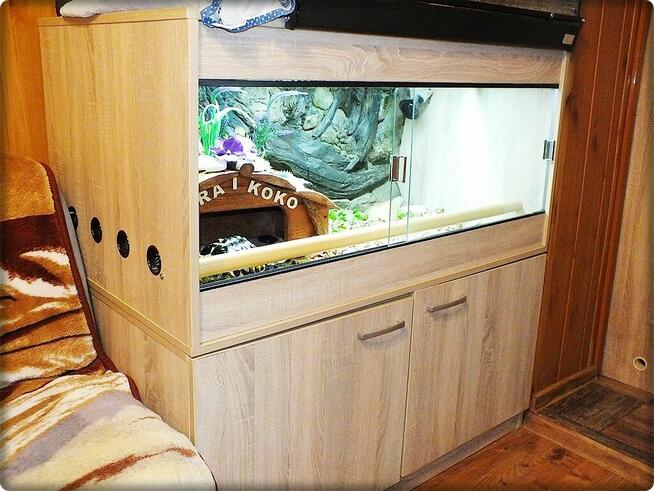 Duże Terrarium z szafką + Żółw Grecki i Stepowy z dokumentam