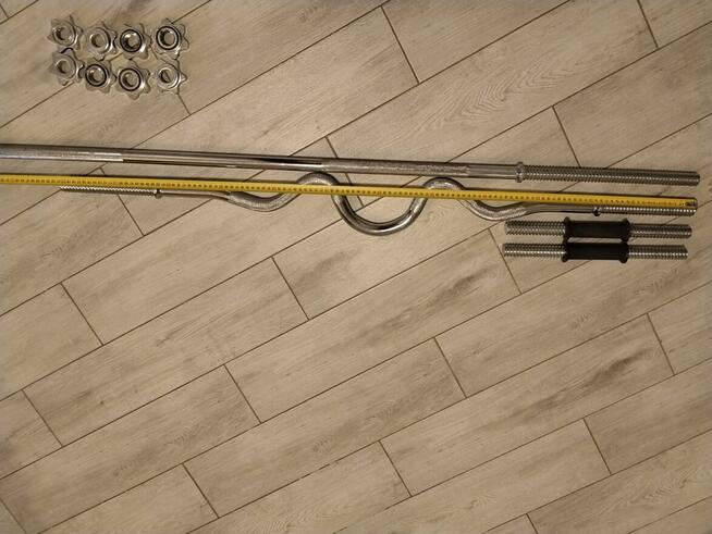 Zestaw gryfów fi 24 mm - prosty 180 cm + gięty 120 cm + 2 pr