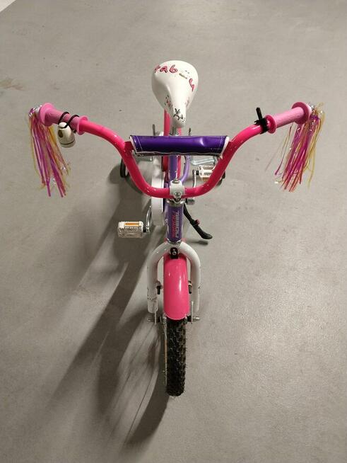 Rower dziecięcy fioletowo-różowy koła 16 + kółka boczne
