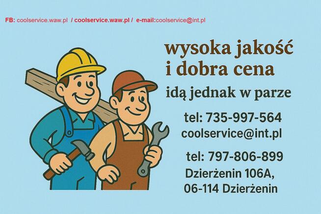 Montaż oraz serwis klimatyzacji.Coolservice zaprasza