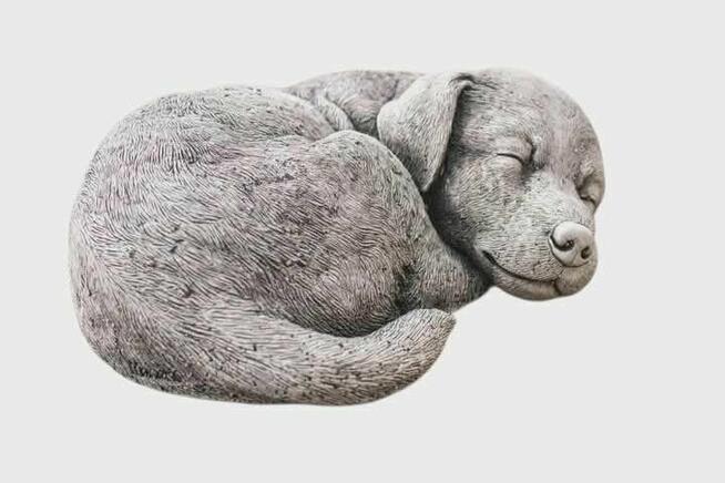 Piesek gipsowy owczarek figurka ogrodowa krasnal skrzat