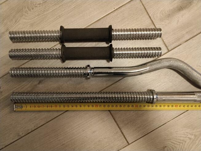 Zestaw gryfów fi 24 mm - prosty 180 cm + gięty 120 cm + 2 pr