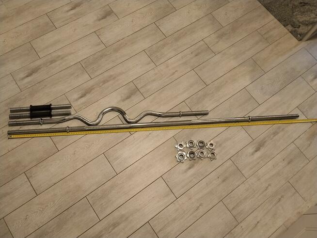 Zestaw gryfów fi 24 mm - prosty 180 cm + gięty 120 cm + 2 pr