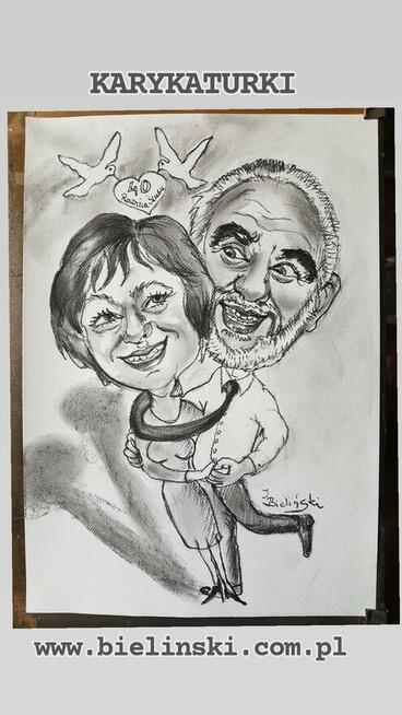 Maluje obrazy i kopie, rysuje portrety i karykatury ze zdjec