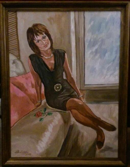 Maluje obrazy i kopie, rysuje portrety i karykatury ze zdjec