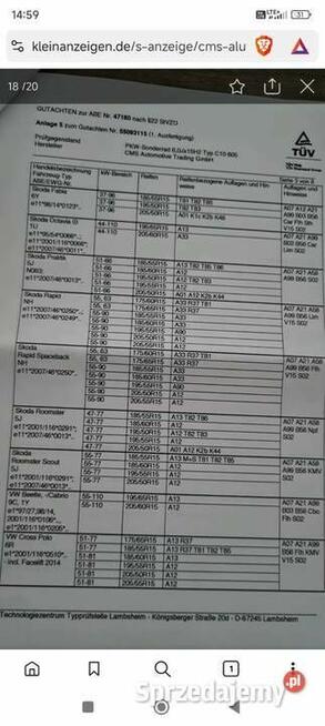 Felgi aluminiowe CMS 15 6.0j5x100 et38 VW Audi Skoda Seat