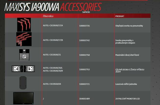 Autel Adas Rama IA900WA regulacja zawieszenia