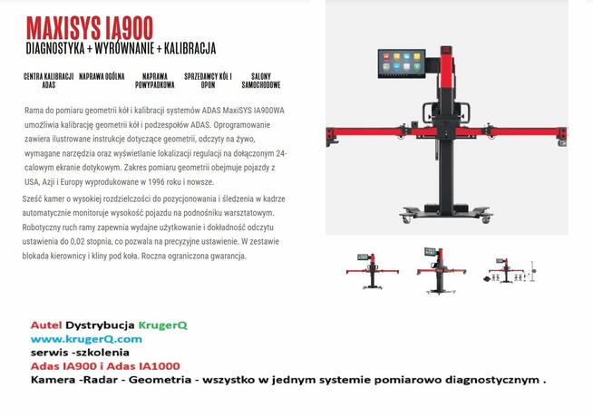 Adas Autel regulacja zbieżności +radar adas+kamera adas