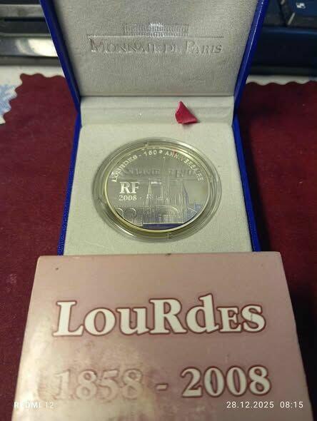 15 000 szt ! Francja: Lourdes 150e Anniversaire 1,5 Euro