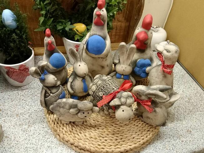 kogut gipsowy kogucik wielkanocny królik baranek wielkanocny