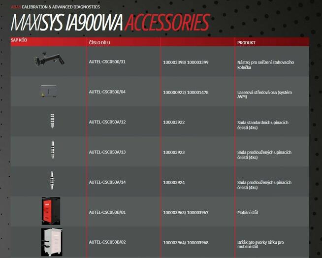 Autel Adas Rama IA900WA regulacja zawieszenia