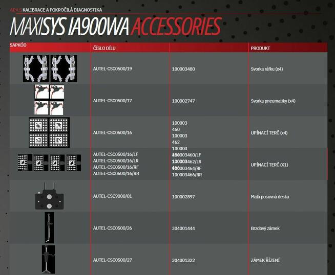 Autel Adas Rama IA900WA regulacja zawieszenia