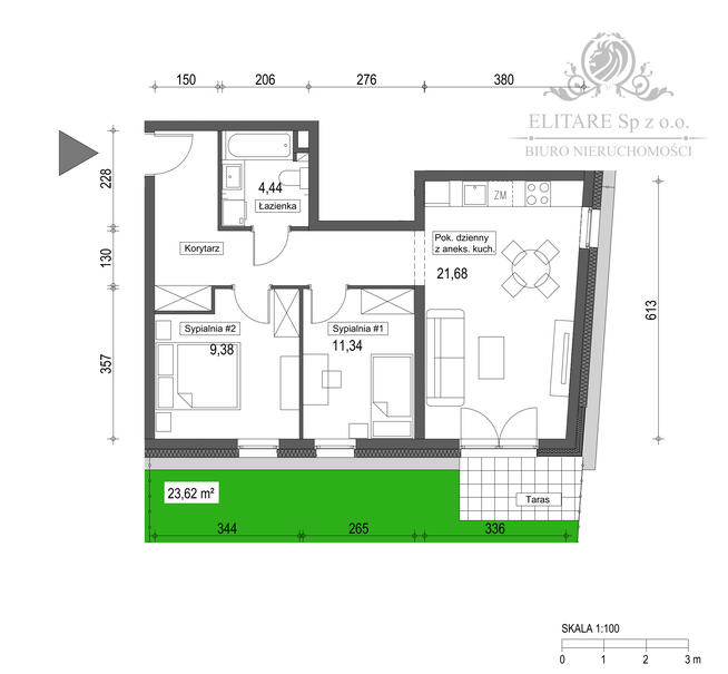 Mieszkanie 3pok, 59,43m2 z ogrodem 23,62m2 + miejsce w garażu/ Brochów Wrocław