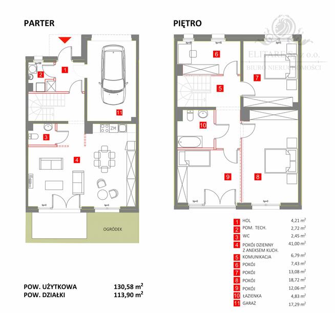 Dom szereg środkowy o pow.130,58m2 na działce 113,90m2, Kąty Wrocławskie