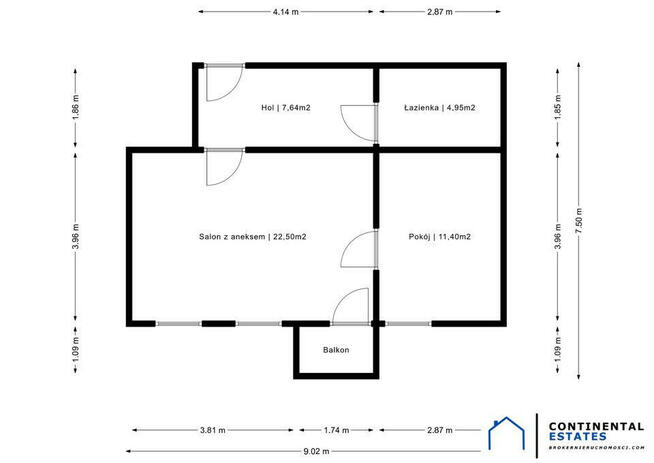 Nowe Boguszyce | 46,49 m² | balkon | garaż gratis