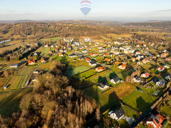 Krzywaczka - działka pod bliźniaka, dwa domy.